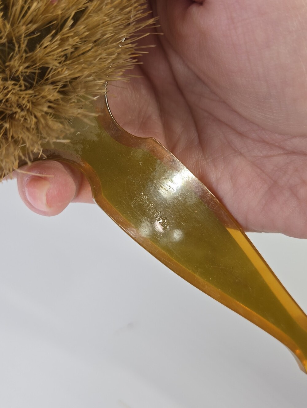 VTG Art Deco Green Pearlized Celluloid Vanity Hair Brush 1920s 30s  9" Art Nuvou - Picture 10 of 13
